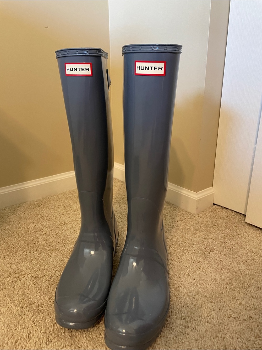 Hunter Tall Gloss Charcoal Gray Rain Boots